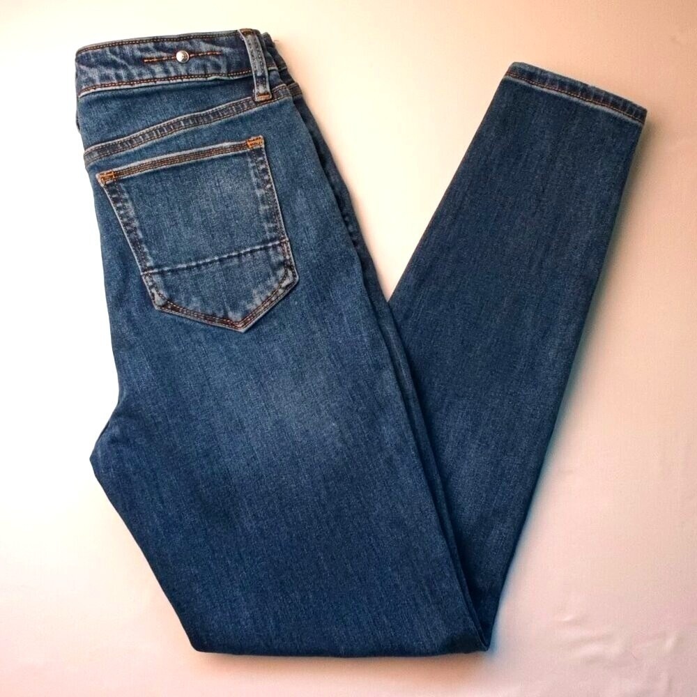Earnest Sewn Womens Madison Mid-Rise Skinny Stretch Jeans Size 29/8 Medium Wash